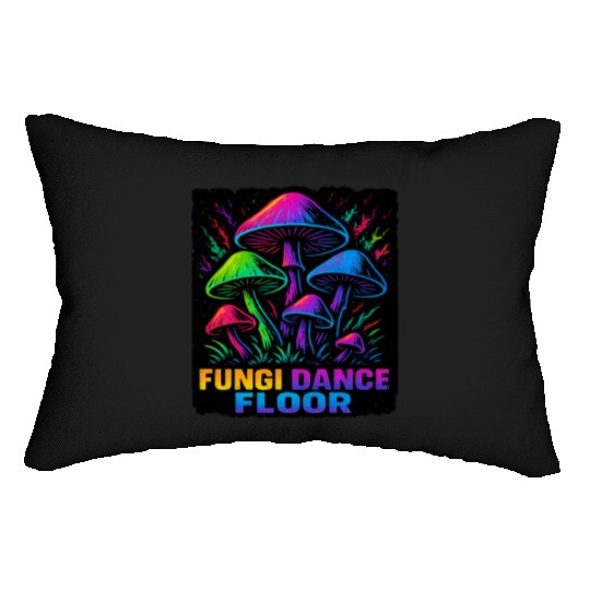Trippy Mushroom EDM Rave Psychedelic Festival Lumbar Pillows