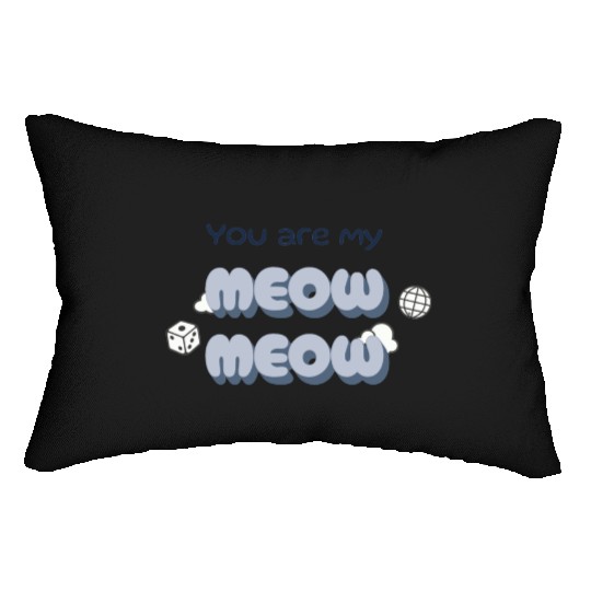 Adorable Meow Duo Typography Design Lumbar Pillows