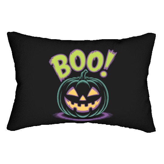 Spooky Halloween Jack-o'-Lantern Design Lumbar Pillows