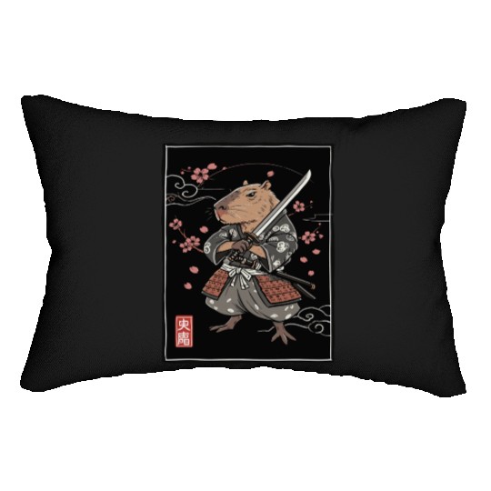 Samurai Mouse Warrior Illustration Lumbar Pillows
