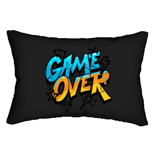 Graffiti Style Game Over Design Lumbar Pillows