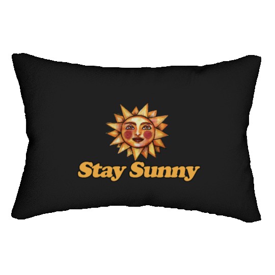 Sun and Smiley Face Motivational Design Lumbar Pillows
