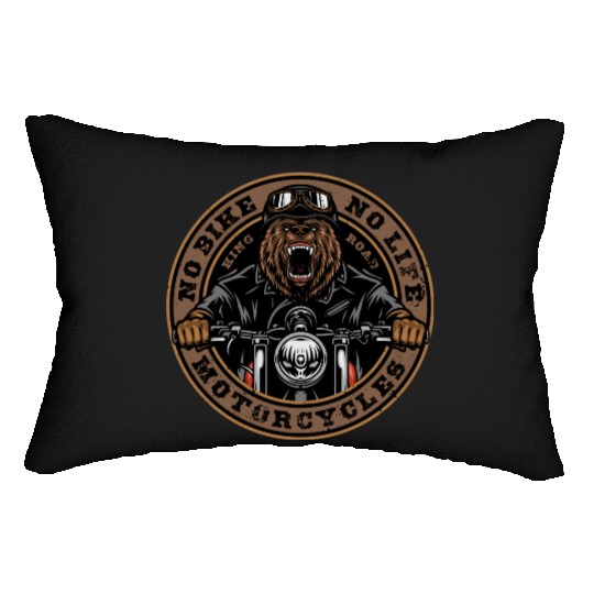 Roaring Bear Motorcycle Bike Life Lumbar Pillows