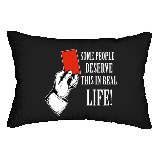 Red card funny designs Lumbar Pillows