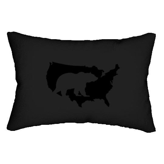 usa bear grizzly Lumbar Pillows