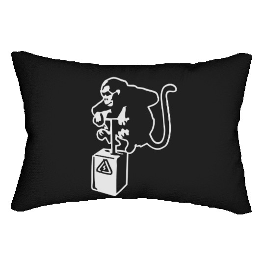 Banksy Detinator Monkey Outline Lumbar Pillows