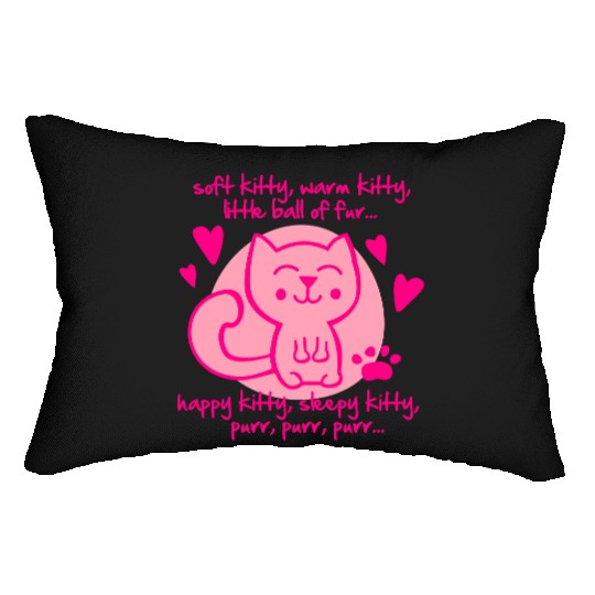 soft kitty, warm kitty, little ball of fur... Lumbar Pillows