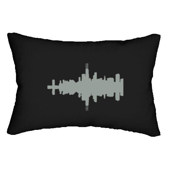 Chicago skyline Lumbar Pillows