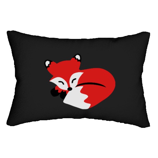 cute sleeping fox Lumbar Pillows