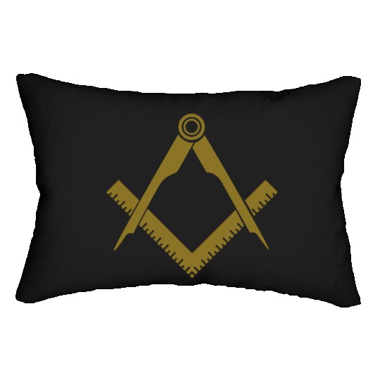 Masonic symbol, squaring the circle, freemason Lumbar Pillows