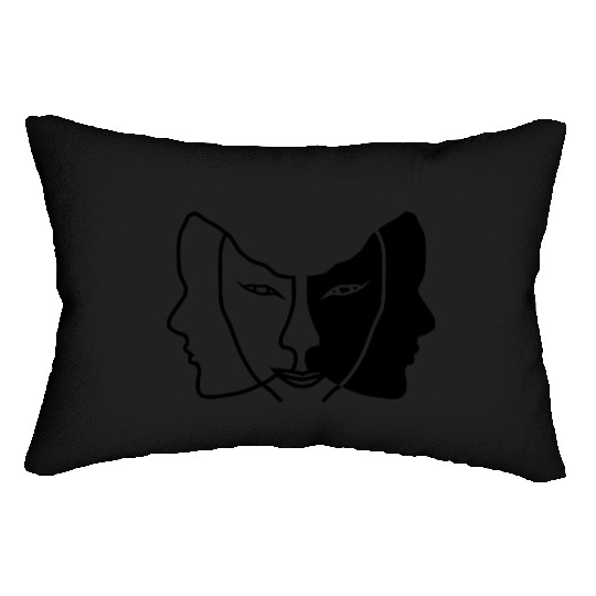 light dark face mask gemini Lumbar Pillows