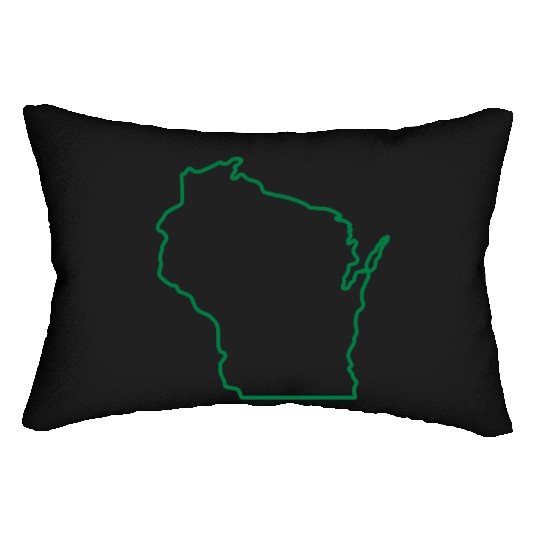Wisconsin State Outline Design Lumbar Pillows
