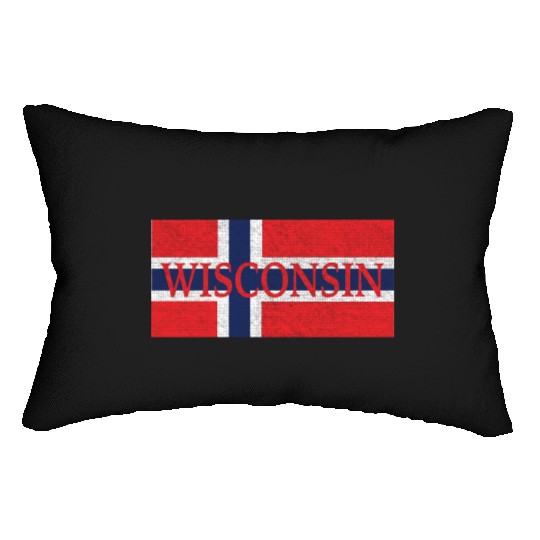 Wisconsin Norwegian Flag Lumbar Pillows