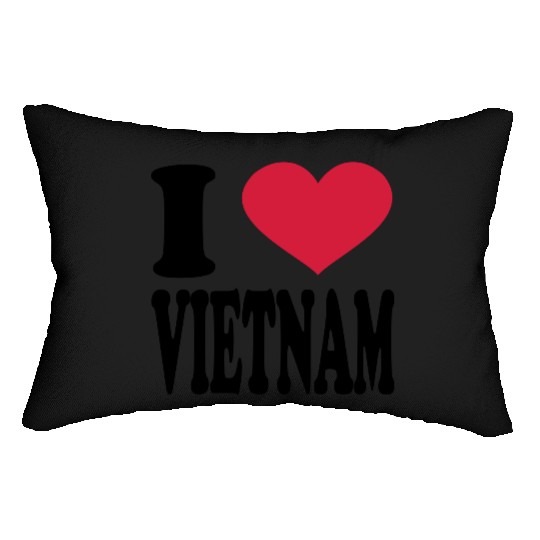i love vietnam Lumbar Pillows