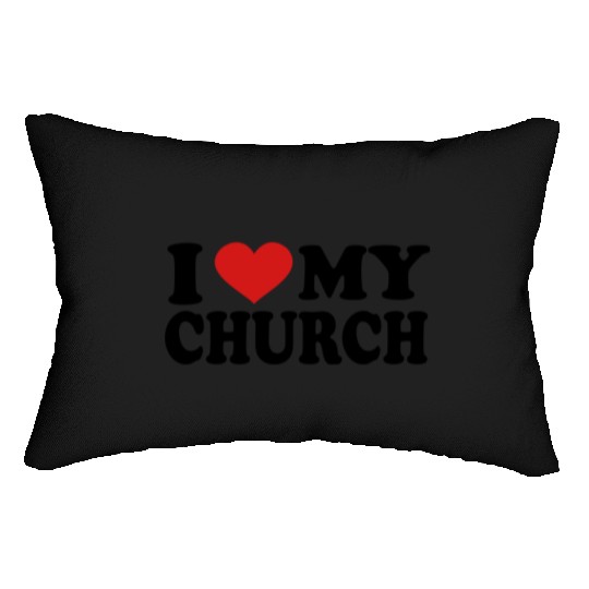 I Love my church Lumbar Pillows