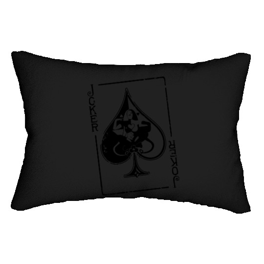 joker spade playing card Lumbar Pillows
