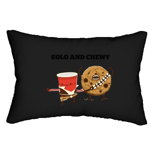 Funny star wars han solo and chewbacca Lumbar Pillows