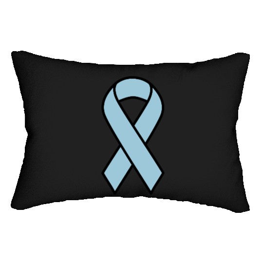 Light Blue Prostate Cancer Ribbon Lumbar Pillows