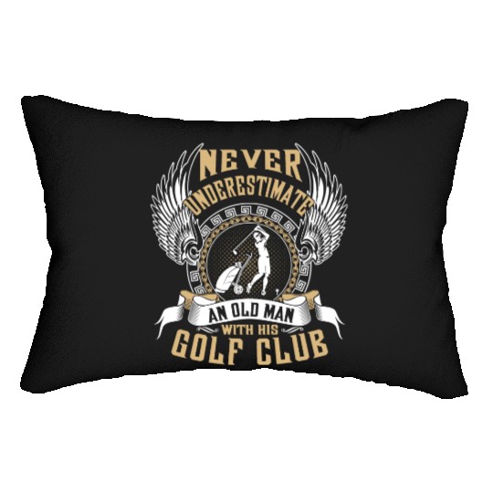 Golf club - An old man with his gold club t - shir Lumbar Pillows