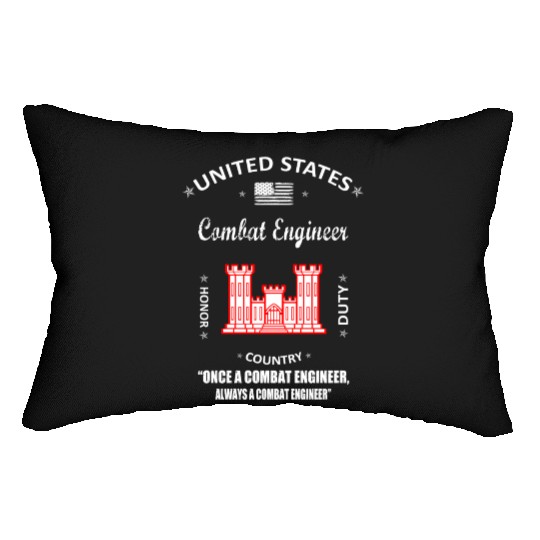 combat engineer, us army combat engineer, army com Lumbar Pillows