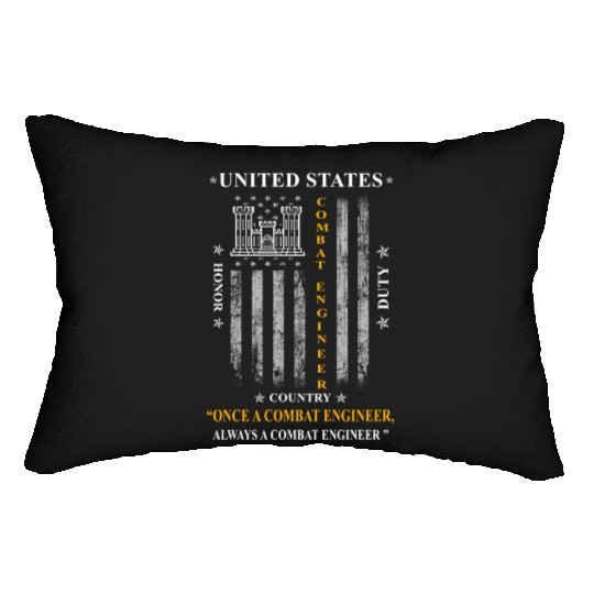 combat engineer, us army combat engineer, army com Lumbar Pillows