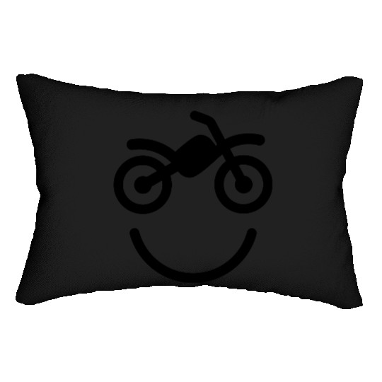 Happy off the road motocross smiley - motorcycle Lumbar Pillows