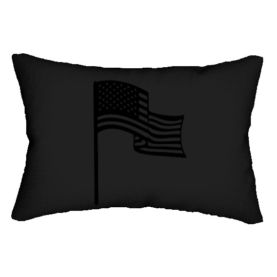 wind waving flagpole usa america united states tex Lumbar Pillows