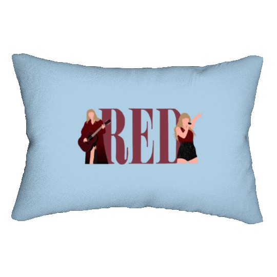 Discover Taylora Swift Red eras tour art Lumbar Pillows