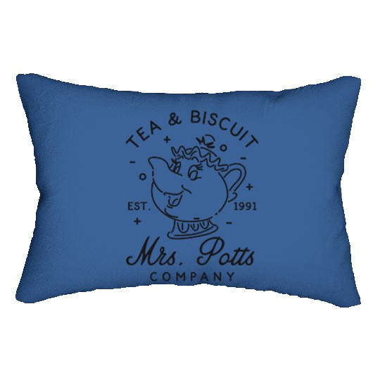 Mrs Potts Tea & Biscuit Company Est 1991 Lumbar Pillows / Retro Beauty And The Beast Disney Lumbar Pillows