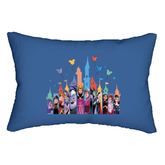 Disney Villain Castle Lumbar Pillows, Disney Lumbar Pillows, Maleficent Ursula Evil Queen Lumbar Pillows