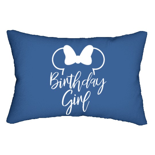 Disney Birthday Girl Lumbar Pillows, Minnie Mouse Birthday Girl Lumbar Pillows, Disneyland Birthday