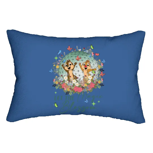Vintage Disney Epcot Chip n Dale Lumbar Pillows, Chip n Dale Flower and garden festival 2023 Lumbar Pillows