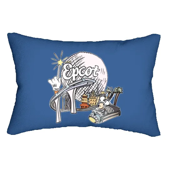 Disney Epcot Lumbar Pillows, Vintage Epcot 1982