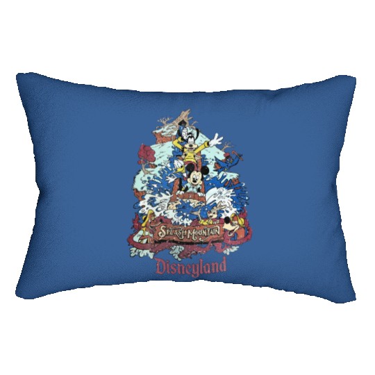 Retro Disneyland Splash Mountain Lumbar Pillows, Mickey and Friends Lumbar Pillows, Disney Trip Lumbar Pillows
