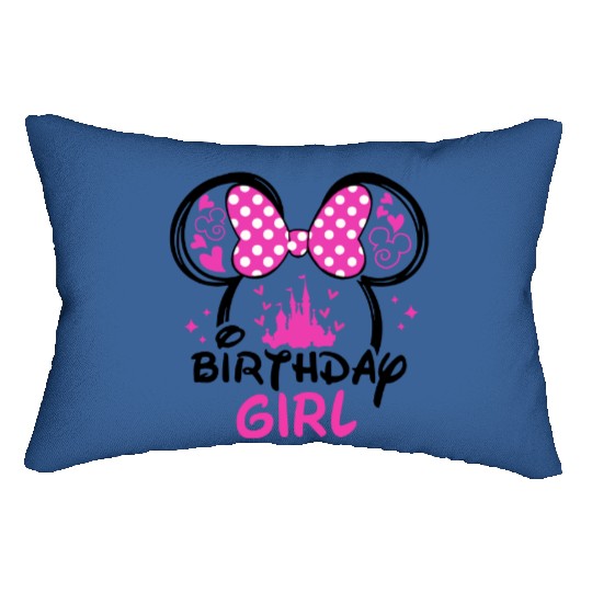 Disney mouse birthday girl Lumbar Pillows, Disney Family and couple Lumbar Pillows, Disney youth and toddler Lumbar Pillows, Minnie birthday girl