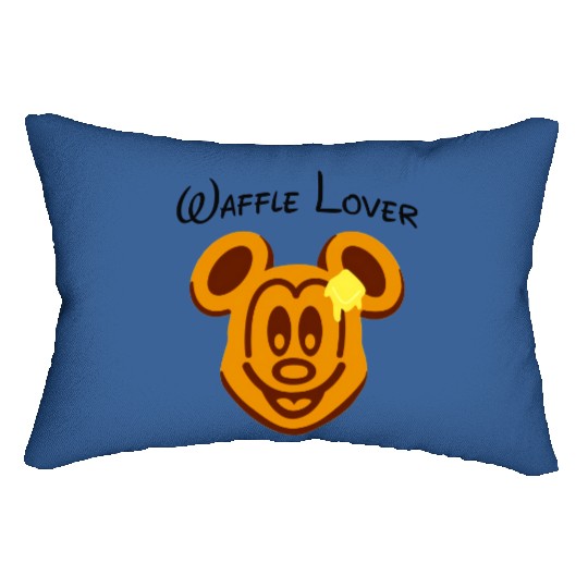 Waffle Mouse Lumbar Pillows, Mickey Waffle Lover Lumbar Pillows, Disney Epcot Lumbar Pillows