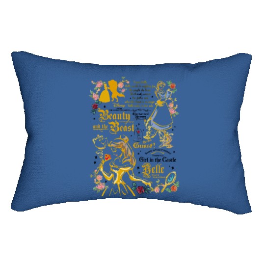 Belle Lumbar Pillows, Disney Comfort Color Lumbar Pillows, Beauty Beast Lumbar Pillows