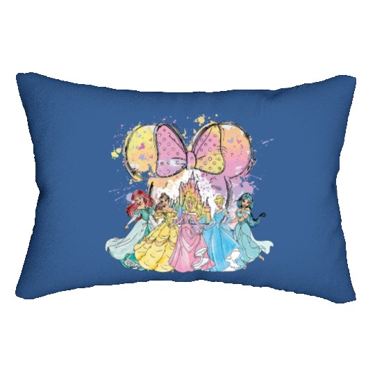 Watercolor Disney Princess Lumbar Pillows, Disney Castle Lumbar Pillows, Disney Birthday Princess