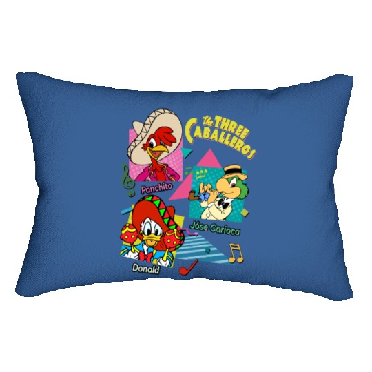 Retro 90s Disney The Three Caballeros Lumbar Pillows, Jose Donald Duck Panchito Lumbar Pillows
