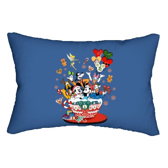 Disney Christmas Lumbar Pillows, Mickey And Friends Christmas Lumbar Pillows