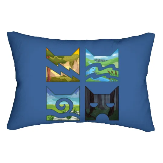 Four Warriors Warrior Cats Logo Lumbar Pillows