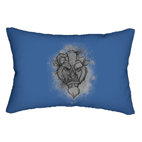 Disney Beauty And The Beast Ink Splatter Beast Retro Lumbar Pillows