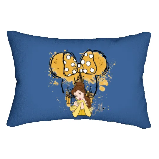 Disney Belle Princess Lumbar Pillows, Belle Princess Lumbar Pillows, Watercolor Princess Lumbar Pillows