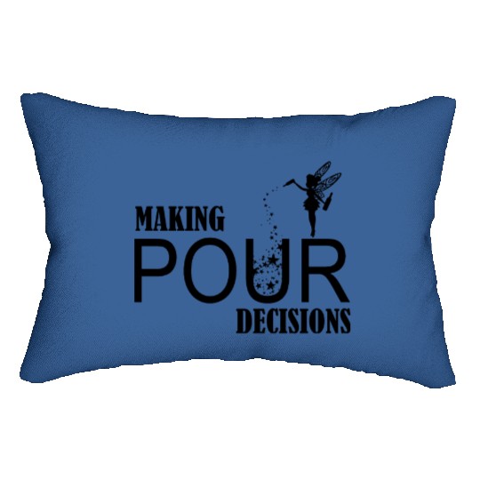 Making Pour Decision Lumbar Pillows, Funny Disney Beer Lumbar Pillows, Drinking Around The World Lumbar Pillows