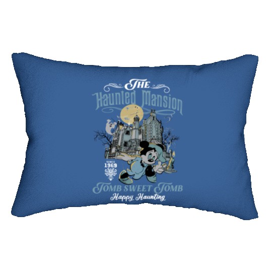 The Haunted Mansion Retro Lumbar Pillows, Vintage Disney Ride Lumbar Pillows