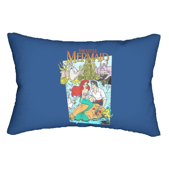 Disney The Little Mermaid Vintage Cover Graphic Lumbar Pillows, Retro 90s Disney Little Mermaid Lumbar Pillows