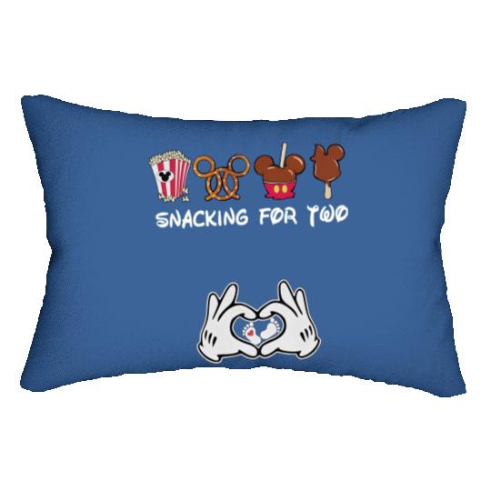  Snacking for Two Pregnancy Announcement Lumbar Pillows, Funny Disney Mom To Be Lumbar Pillows