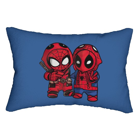 Marvel Spider-man And Deadpool Cosplay Cute Friends Unisex Lumbar Pillows, Disneyland Family Vacation
