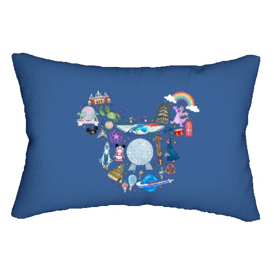Disney Epcot Matching Lumbar Pillows for Men, Women and Kids with Mickey Head Ears