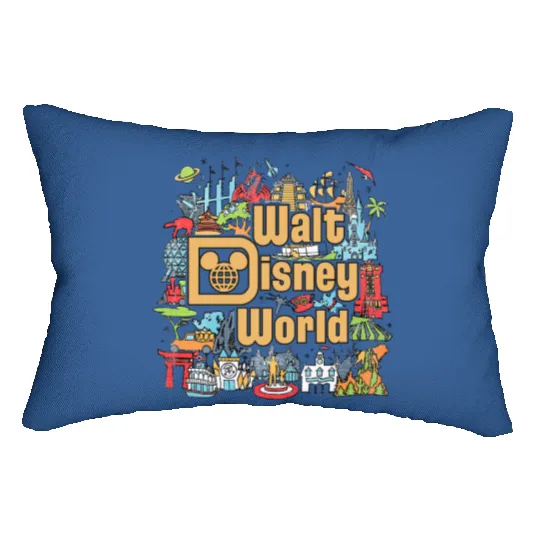 Discover Retro Disneyworld Lumbar Pillows | Vintage Disneyworld Group Parks Lumbar Pillows